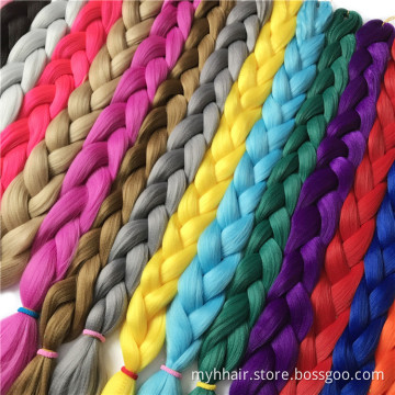 Brown Grey Pink Braiding Hair Synthetic Heat Fiber braid 165g/piece pure color crochet Jumbo Braid Hair Extensions
